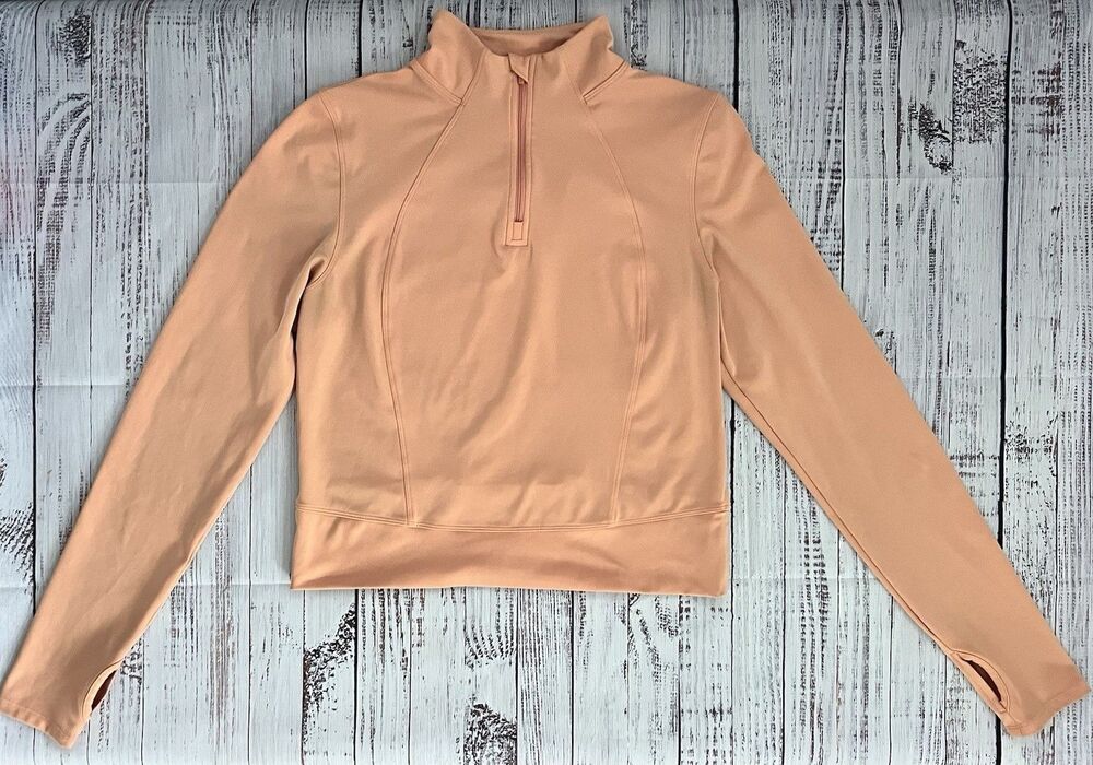 Yogalicious Lux Crosstrain Everyday Half Zip Jacket Size L Peach Pullover